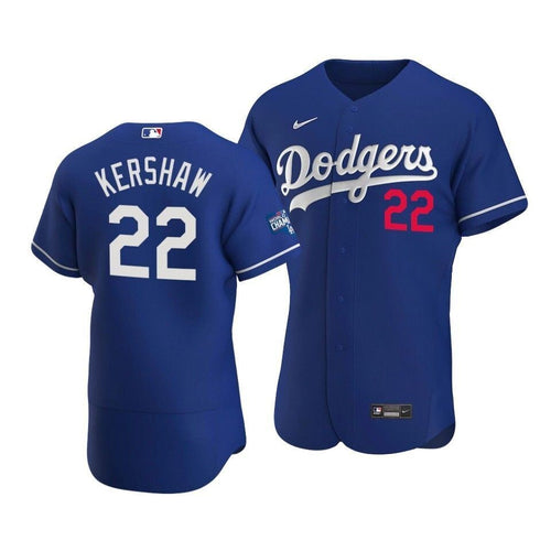 Men'S Los Angeles Dodgers Clayton Kershaw #22 2020 World Series Champions  Alternate Jersey Royal